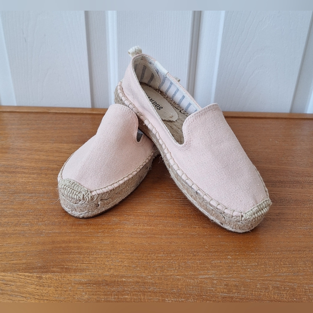 Soludos Baby Pink Espadrille Sandals Smoking Slipper Pastel Neutral NEW Womens 5